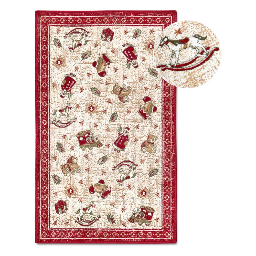 Czerwony dywan z mieszanki bawełny ze świątecznym motywem 50x80 cm Toy's Delight Red Christmas – Villeroy&Boch