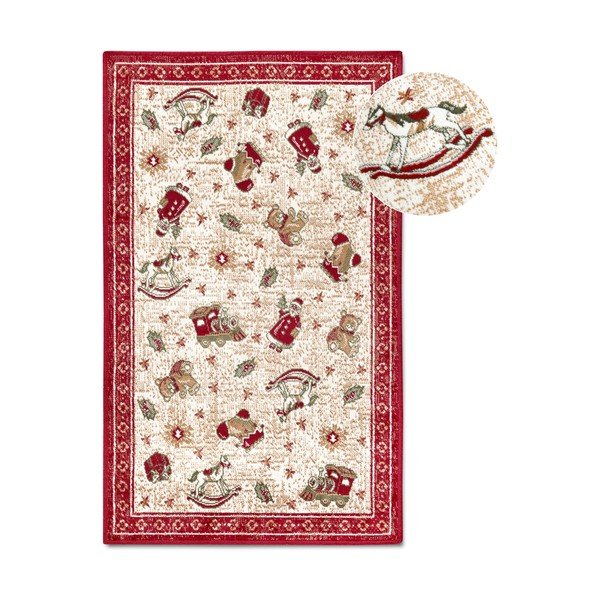 Czerwony dywan z mieszanki bawełny ze świątecznym motywem 50x80 cm Toy's Delight Red Christmas – Villeroy&Boch