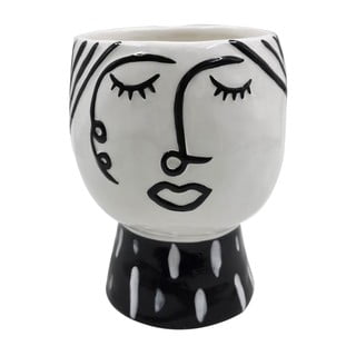 Czarno-biały porcelanowy wazon Mauro Ferretti Pot Face