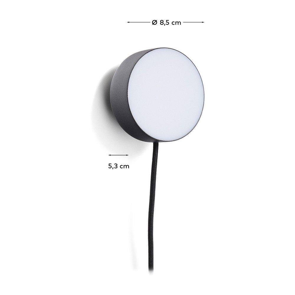 Czarna metalowa lampa punktowa LED ø 8,5 cm Orey – Kave Home (zdjęcie 6)