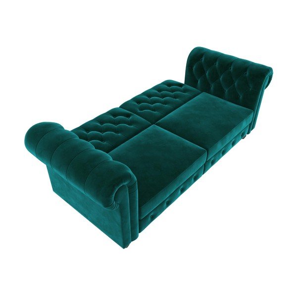 Zielona rozkładana sofa z aksamitną powierzchnią Støraa Felix-image-3