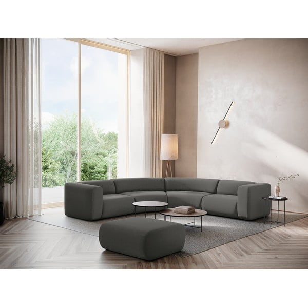 Szary aksamitny narożnik Ekahi – Makamii-image-1