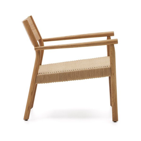 Fotel z plecionką w jasnym naturalnym kolorze Yalia – Kave Home-image-3