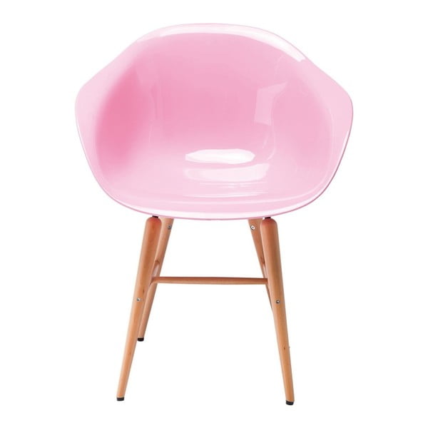 Różowe krzesło z podłokietnikami Kare Design Forum