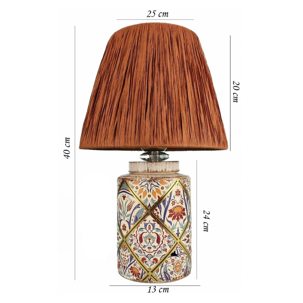 Lampa stołowa w kolorze terakoty z kloszem plecionki papierowej (wysokość 40 cm) Alev – Opviq lights (zdjęcie 6)