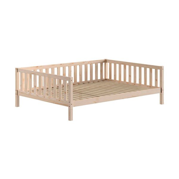 Łóżko dziecięce z litego drewna sosnowego ze stelażem 140x200 cm w naturalnym kolorze Dallas – Vipack