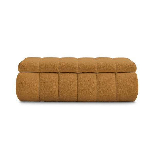 Musztardowa  ławka z materiału bouclé Mont Blanc – Bobochic Paris-image-4