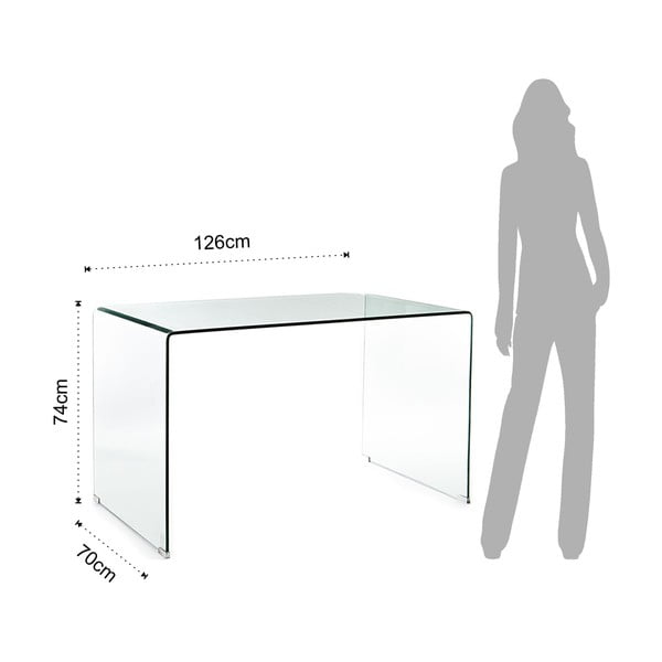 Szklane biurko 70x126 cm Bend – Tomasucci-image-4