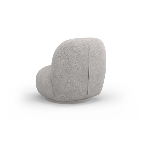 Jasnoszary fotel z materiału bouclé Chuck – Micadoni Home-image-3