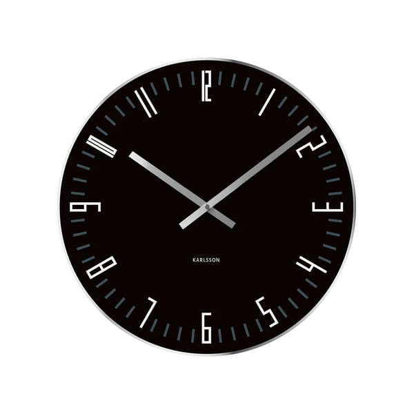 Czarny zegar Present Time Slim