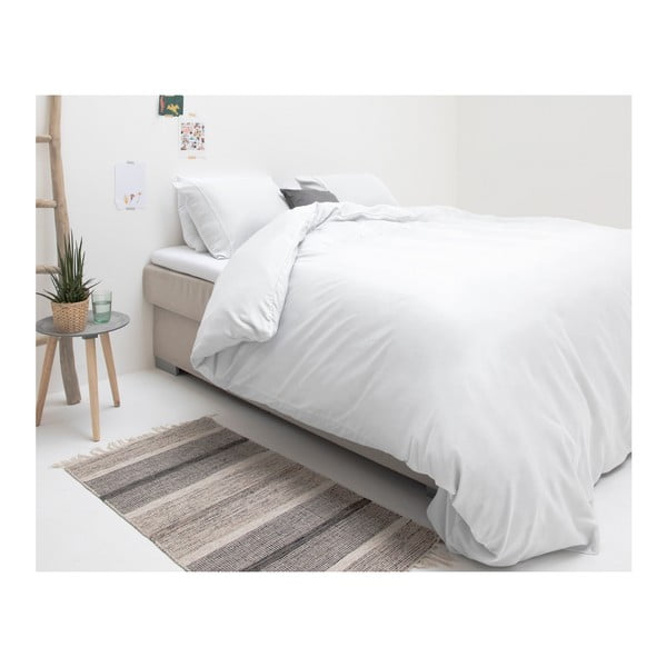 Biała jednoosobowa pościel z mikroperkalu Sleeptime Monte Carlo, 140x200 cm-image-1