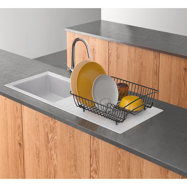 Czarny ociekacz ze stali nierdzewnej Metaltex Square Lava-image-1