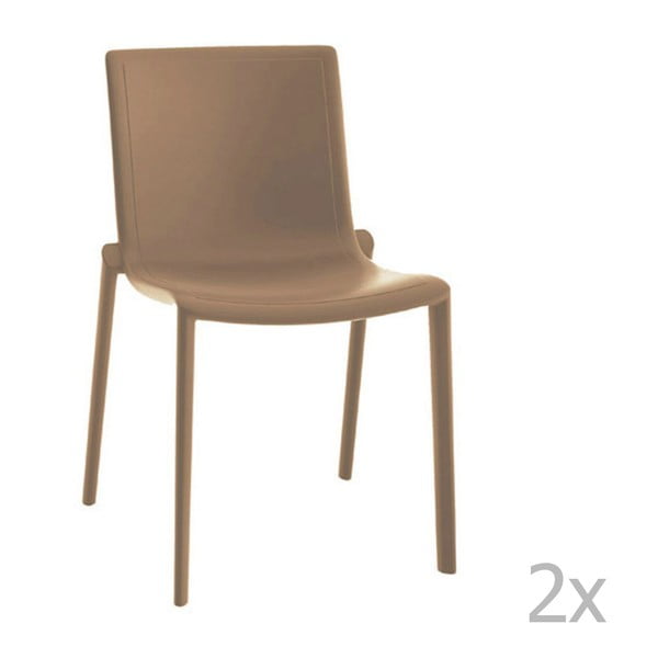 Zestaw 2 beżowych krzeseł ogrodowych Resol Kat