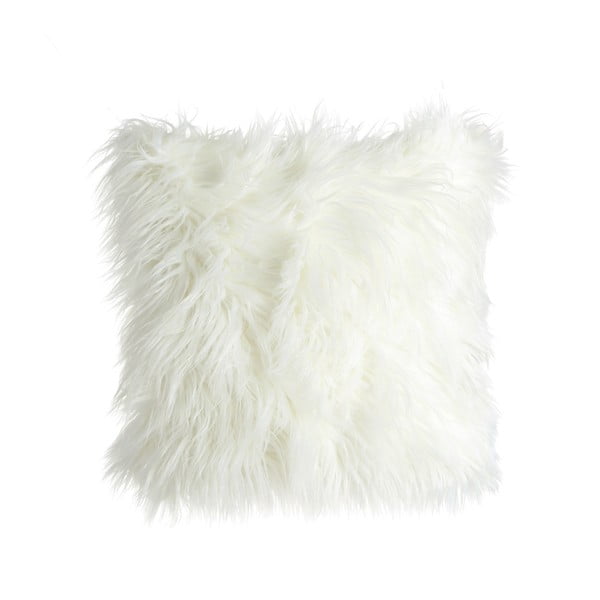 Biała poduszka Ixia Chic Fur, 45x45 cm
