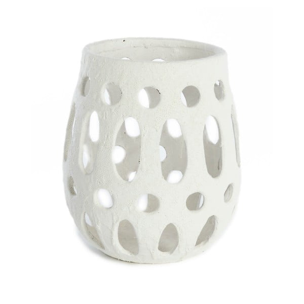 Biały świecznik ceramiczny Simla Simple, wys. 26 cm