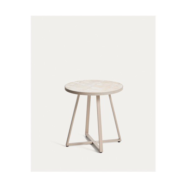 Okrągły stolik ogrodowy z ceramicznym blatem ø 45 cm Tella – Kave Home-image-3