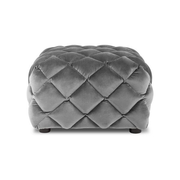 Jasnoszary aksamitny puf Flandrin – Interieurs 86-image-2