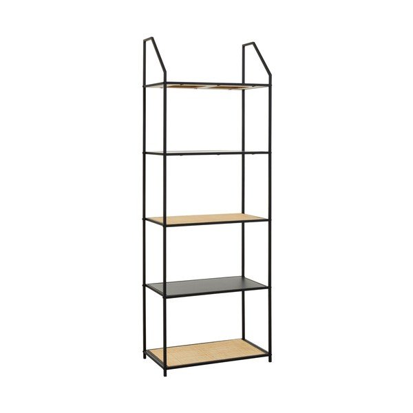 Czarny/w naturalnym kolorze metalowy regał 61x179x34 cm Depok – Premier Housewares
