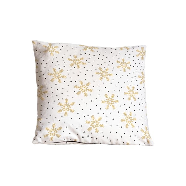 Poduszka dekoracyjna ze świątecznym motywem 45x45 cm Golden Snowflakes – Butter Kings