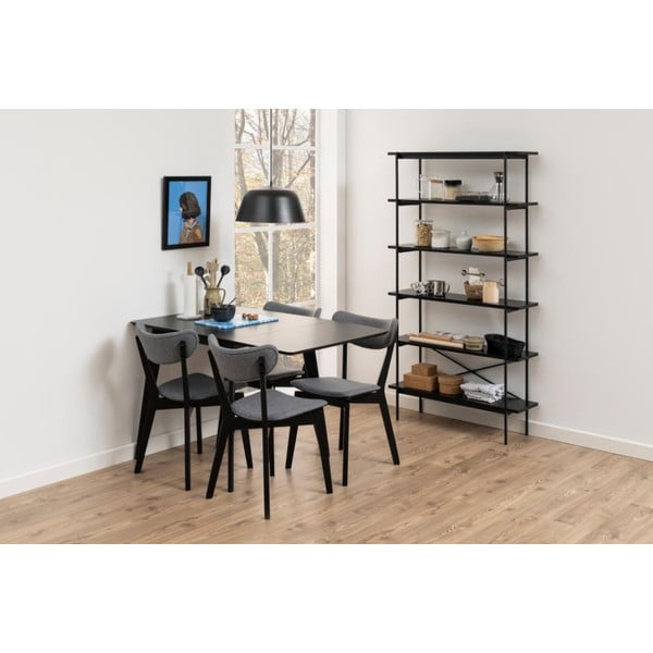 Czarny regał w dekorze jesionu 94x172 cm Angus – Actona-image-1