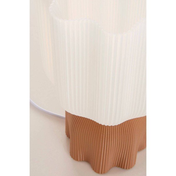 Biała/brązowa plastikowa lampa stołowa (wysokość 27 cm) Camier – Jotex-image-4