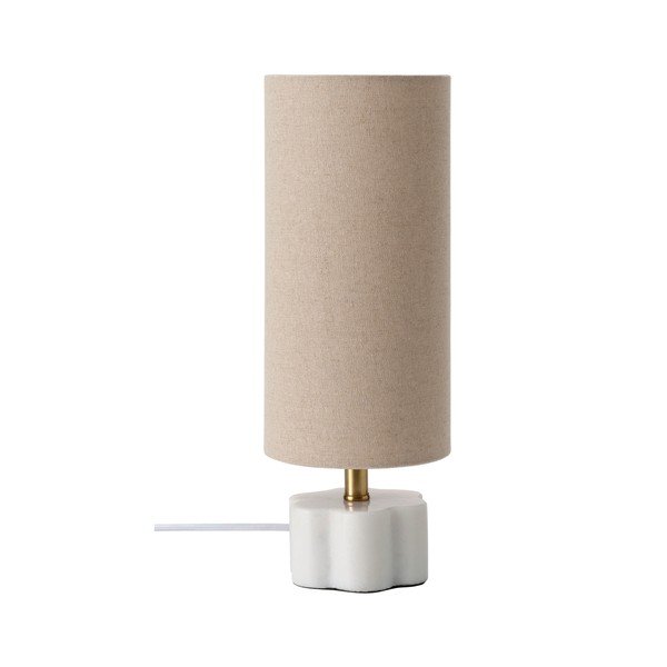 Biała/beżowa lniana lampa stołowa (wysokość 33 cm) Joline – Ellos Home