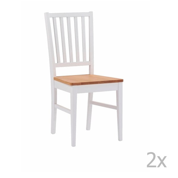 Zestaw 2 białych krzeseł z drewna dębowego Folke Filippa