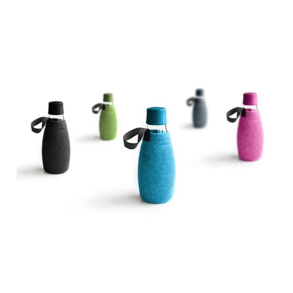 Jasnoniebieski pokrowiec na szklaną butelkę ReTap, 800 ml-image-1