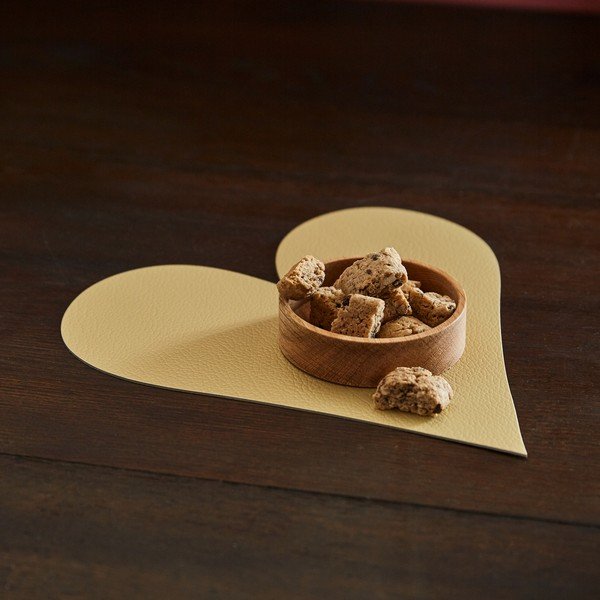 Mata stołowa ze skóry ekologicznej 30x30 cm Heart Hippo – LIND DNA-image-1