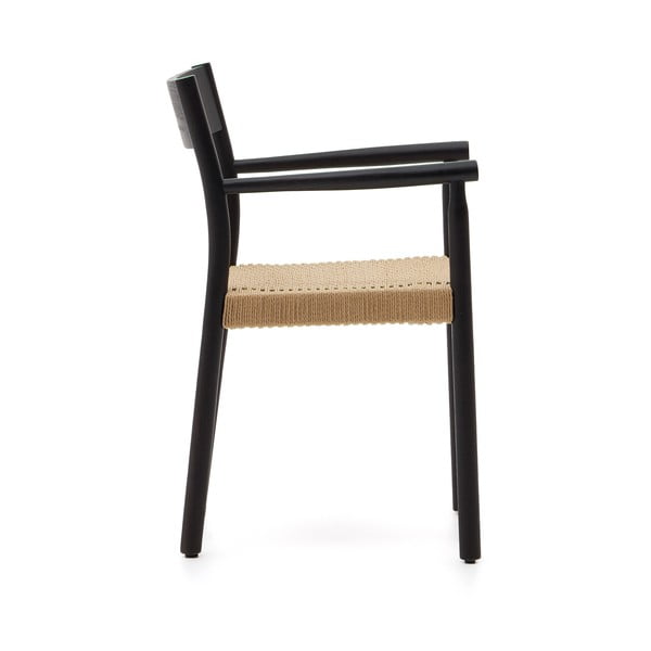 Czarno-naturalne krzesło z litego drewna dębowego Yalia – Kave Home-image-4