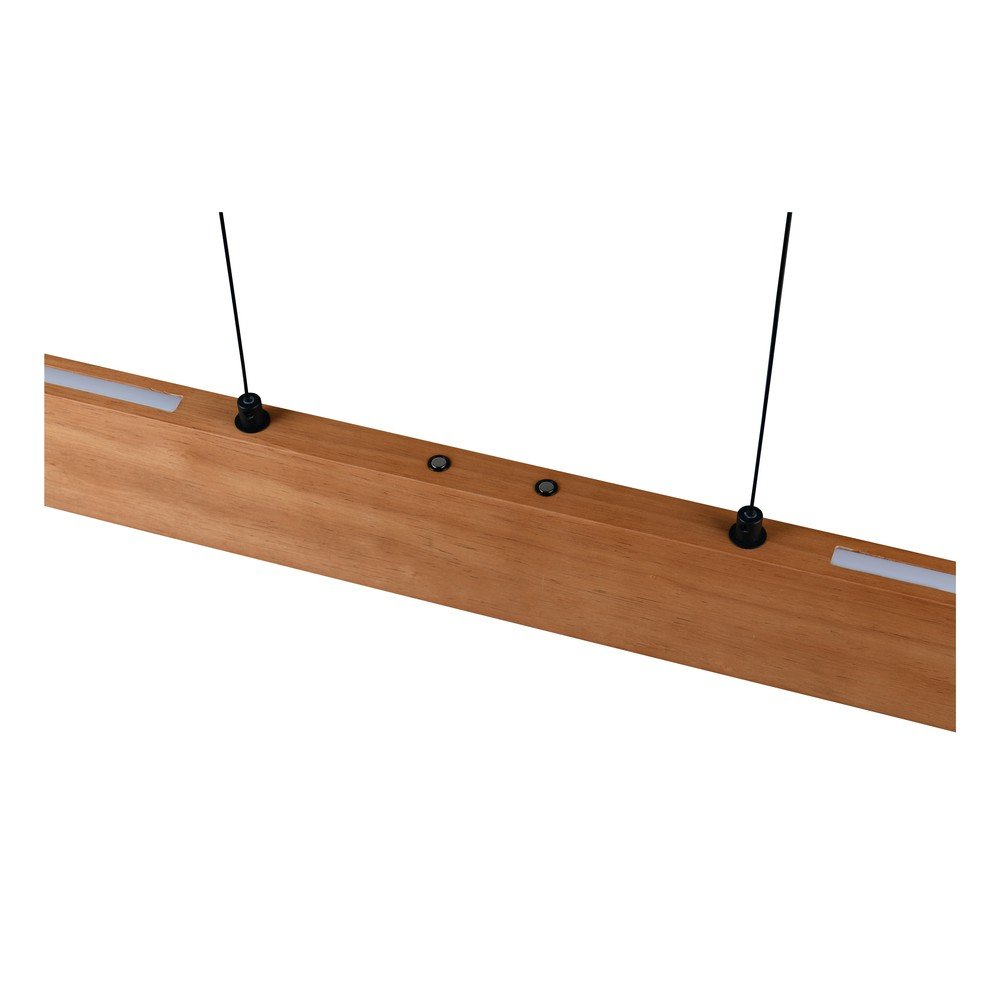 Lampa wisząca LED w naturalnym kolorze z drewnianym kloszem Edgewood – Trio (zdjęcie 8)