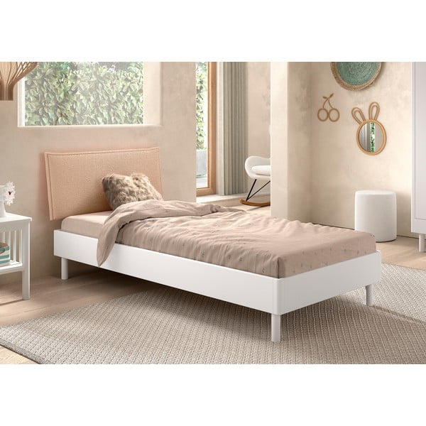 Białe łóżko jednoosobowe z litego drewna bukowego ze stelażem 90x200 cm Forrest – Vipack-image-1