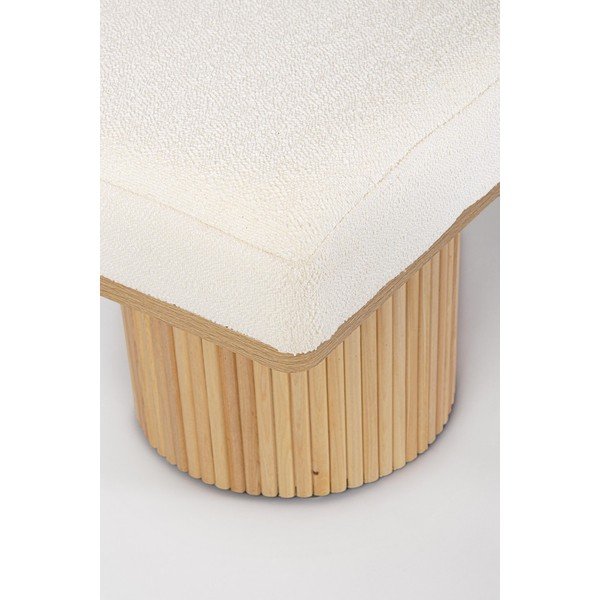 Kremowa tapicerowana ławka z materiału bouclé Floriana – Bizzotto-image-1