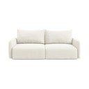 Kremowa aksamitna rozkładana sofa ze schowkiem 238 cm Kalena – Makamii