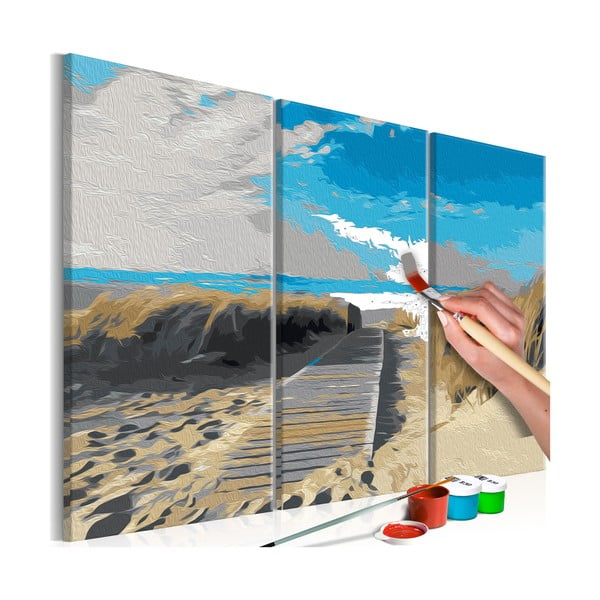 Zestaw farb, płótna i pędzli DIY Artgeist Beach, 60x40 cm