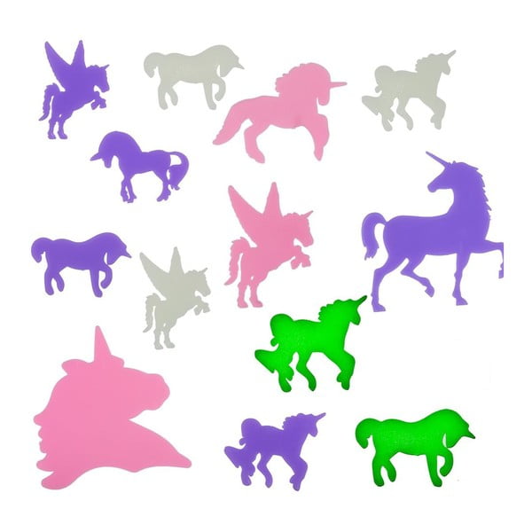 Zestaw 14 naklejek fluorescencyjnych InnovaGoods Unicorns