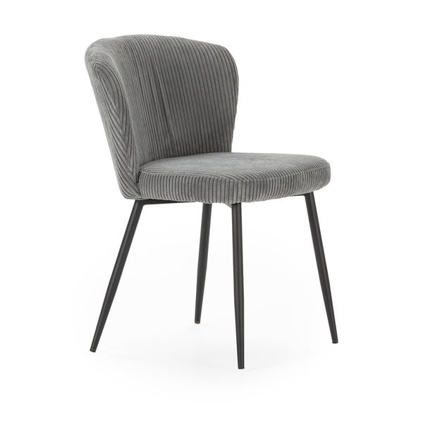 Szare sztruksowe krzesła zestaw 4 szt. Megan – Marckeric