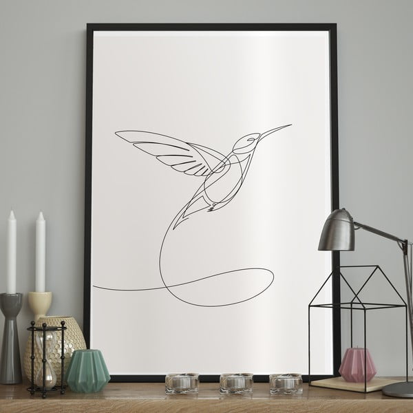 Plakat w ramie SKETCHLINE/HUMMINGBIRD, 40x50 cm-image-1