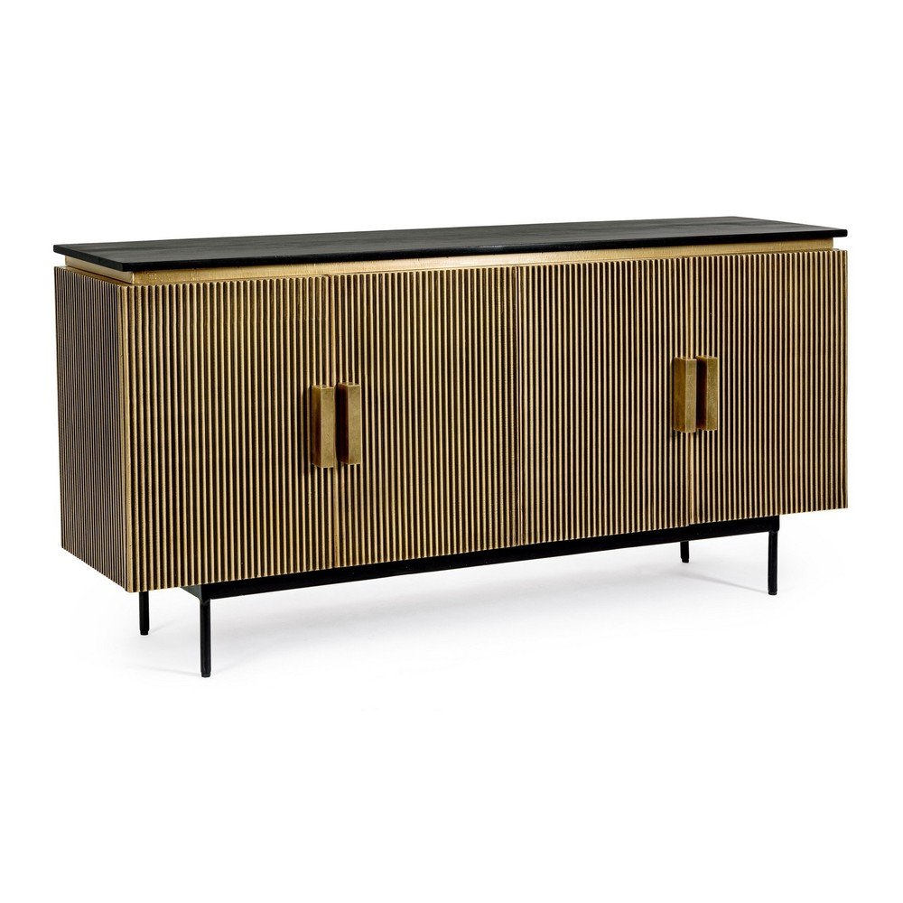 Czarna/w naturalnym kolorze komoda 160x80x40 cm Virat – Bizzotto