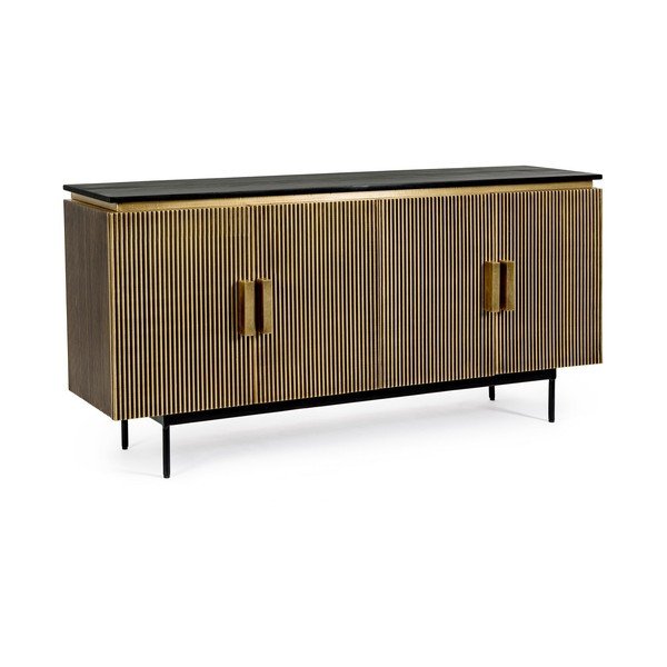 Czarna/w naturalnym kolorze komoda 160x80x40 cm Virat – Bizzotto