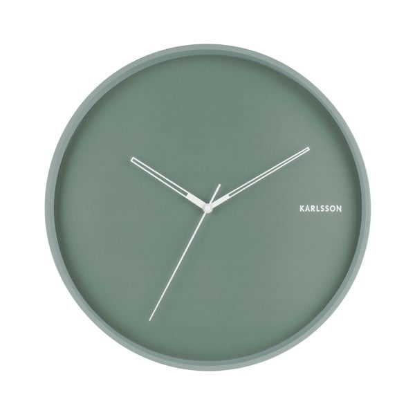 Miętowy zegar ścienny Karlsson Hue, ø 40 cm