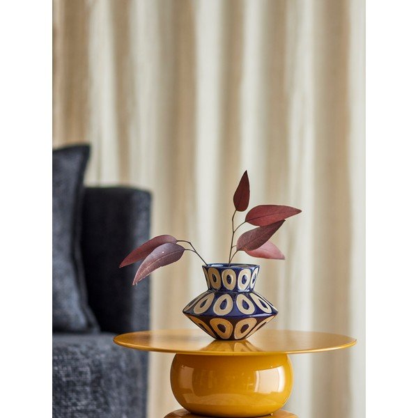 Niebieski kamionkowy ręcznie wykonany wazon (wysokość 12 cm) Bashir – Bloomingville-image-1