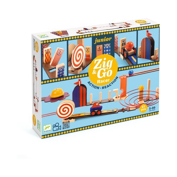 Drewniany tor 51 elementów Zig & Go Junior – Djeco