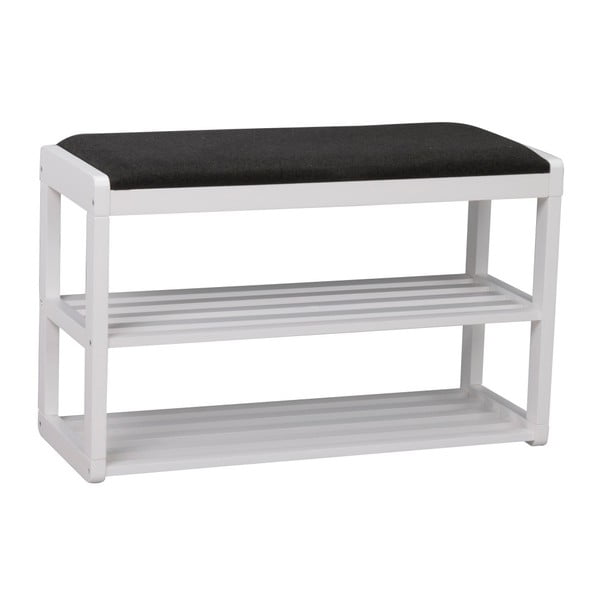 Biała ławka/regał na buty z drewna brzozowego Rowico Gorges