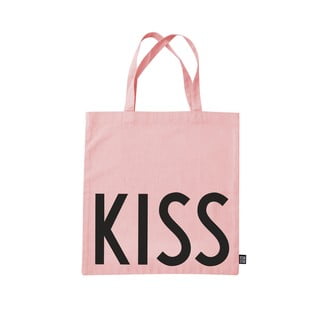 Różowa materiałowa torba Design Letters Kiss