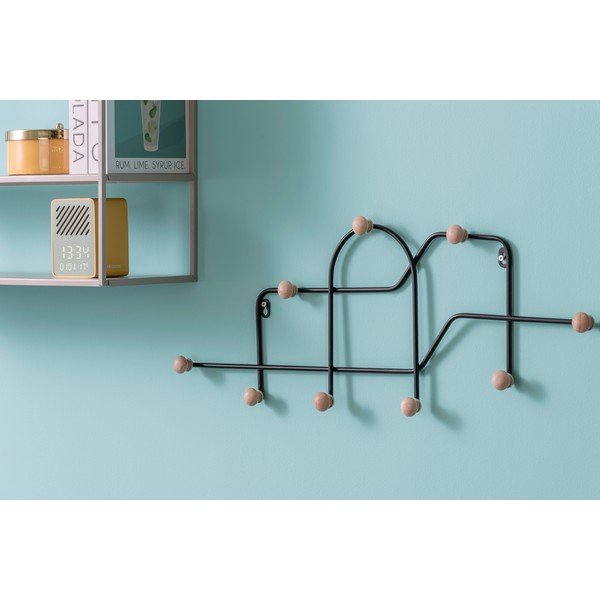 Czarny metalowy wieszak ścienny 71 cm Maze – PT LIVING-image-1