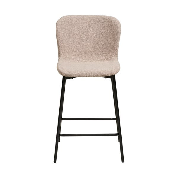 Beżowy tapicerowany hoker (wysokość siedziska 65 cm) Maceda – House Nordic-image-2