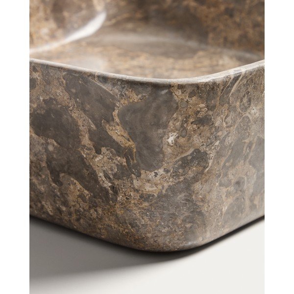 Szara kamienna umywalka 40x40 cm Darnen – Kave Home-image-3