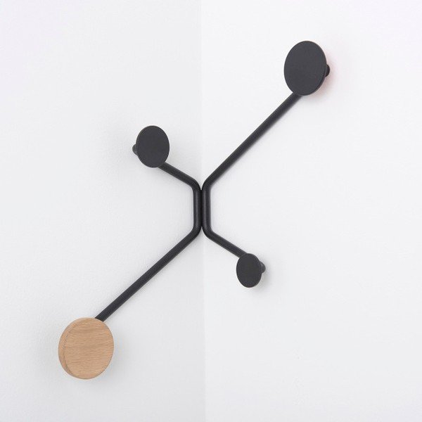 Czarny narożny wieszak ścienny Gazzda Hook-image-2