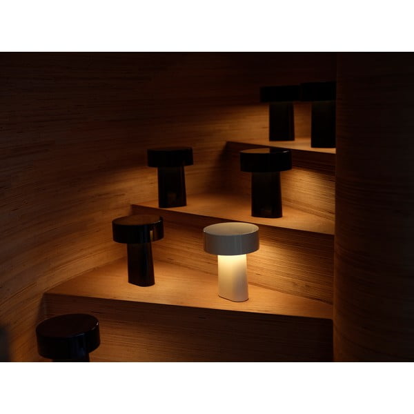 Szarobeżowa plastikowa lampa stołowa LED (wysokość 18 cm) Oblong – Zone-image-1